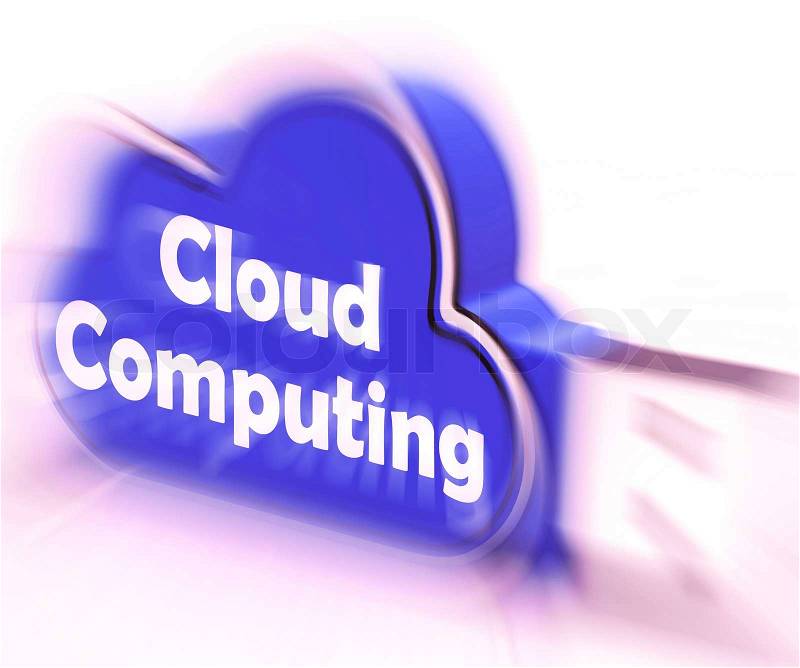 Cloud Computing Cloud USB drive Showing Digital Services And Online Backup, stock photo