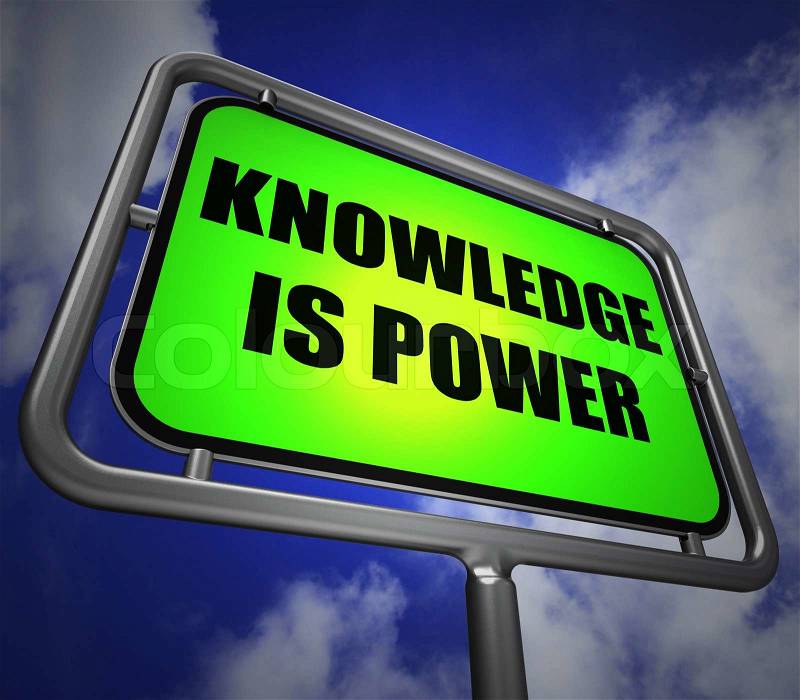 Knowledge is Power Signpost Representing Education and Development for Success, stock photo