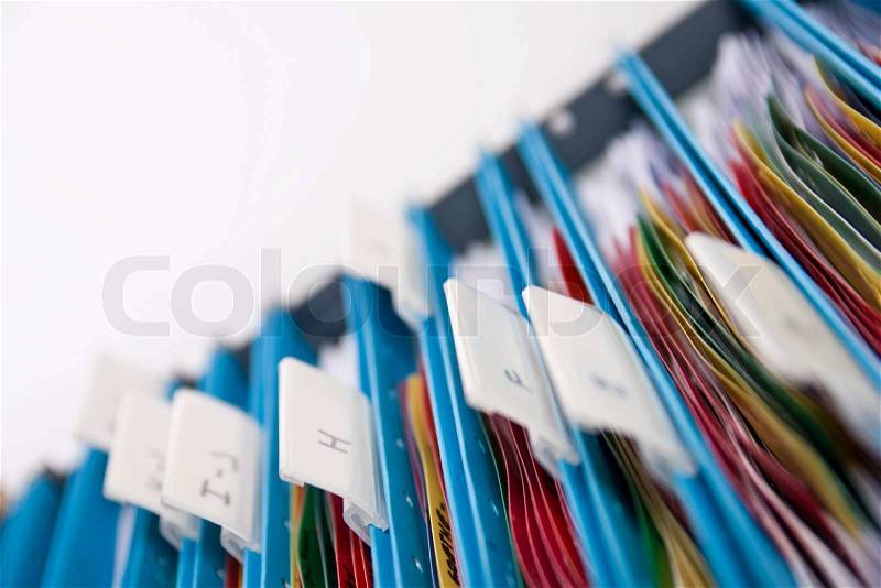 File of folders, stock photo