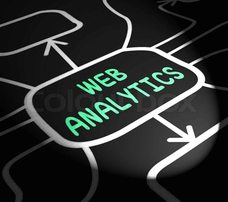 Web Analytics Arrows Meaning Collecting And Analyzing Internet Data, stock photo