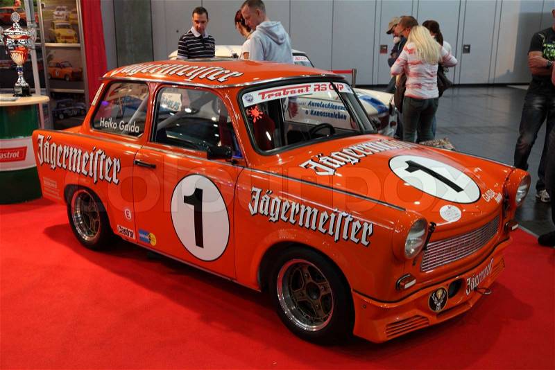 Trabant RS Cup racing car at the AMI - Auto Mobile International Trade Fair on June 1st, 2014 in Leipzig, Saxony, Germany, stock photo