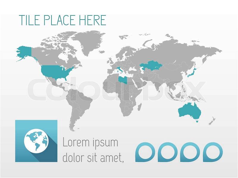 Infographic Element Map. Opportunity to Highlight Any Country. Vector, vector