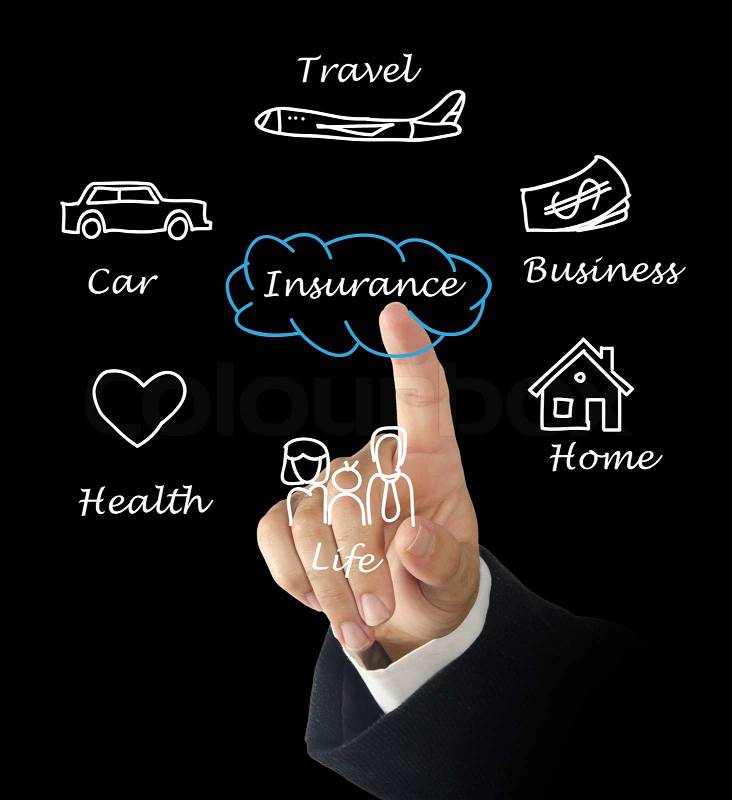 Man presenting insurance diagram, stock photo