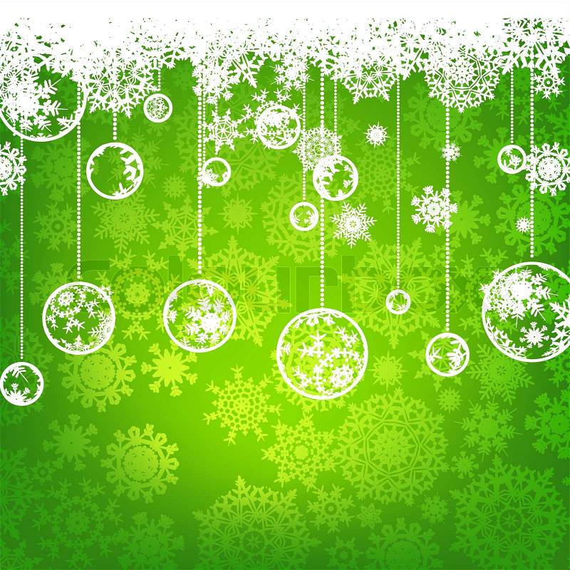 Beautiful green happy Christmas card,winter holiday background. EPS 8 vector file included, vector