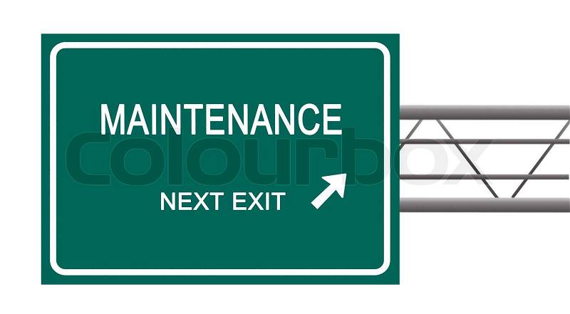 Road sign to maintenance, stock photo