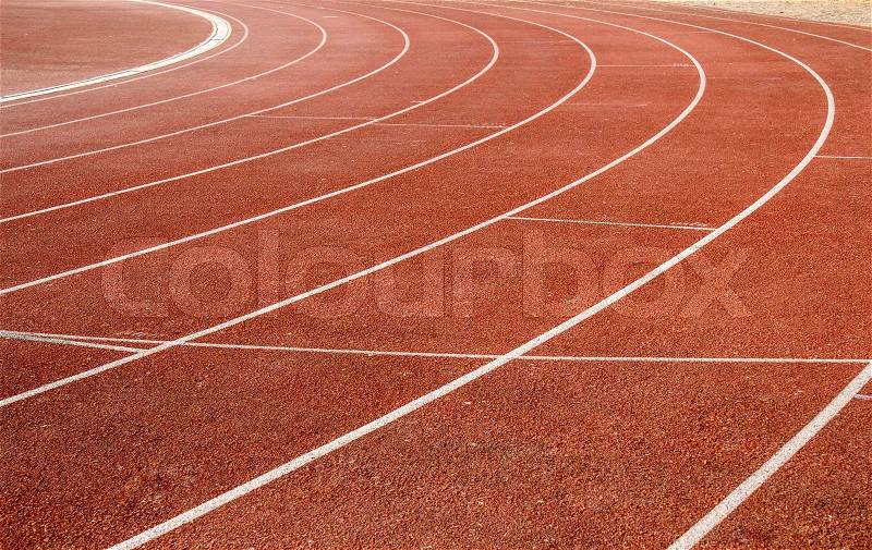 Number on running track, stock photo