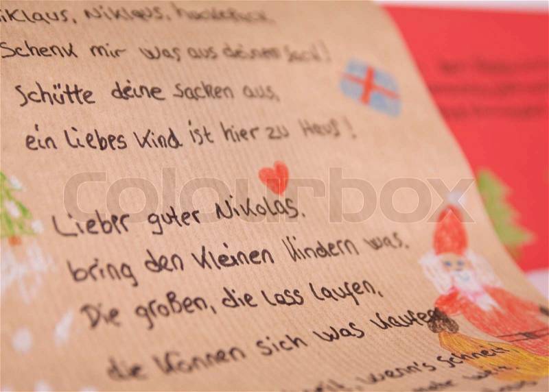 Christmas Christmas song in German, stock photo