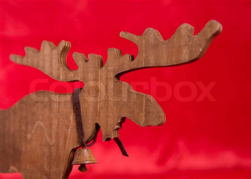 Wooden elk used for Christmas decoration, stock photo