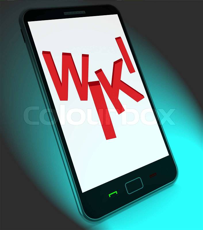 Wiki On Mobile Showing Online Information Knowledge Or Encyclopaedia, stock photo
