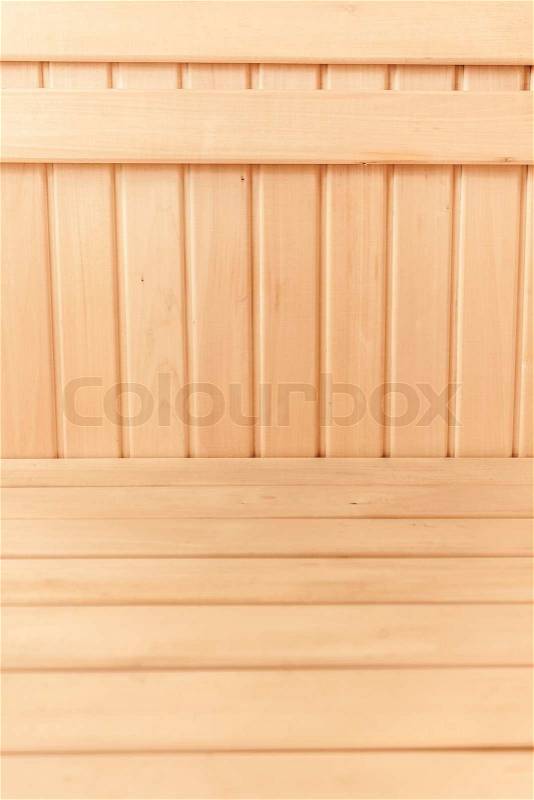 Photo of fresh wooden planks on wall and floor, stock photo