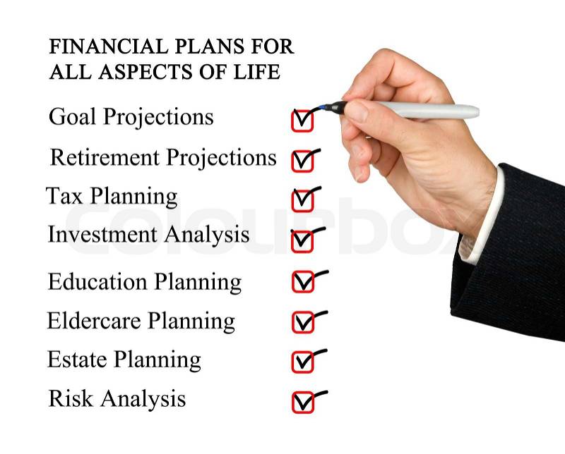 Checklist for financial plans, stock photo