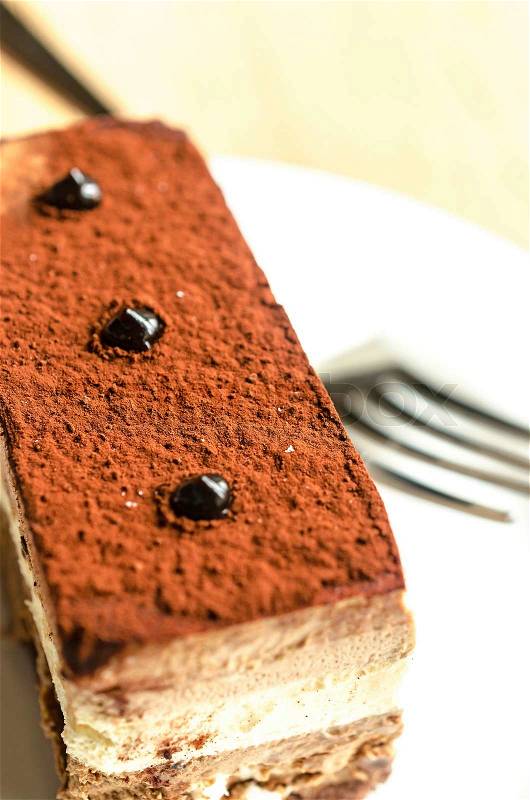 Triple Chocolate Mousse Cake, stock photo