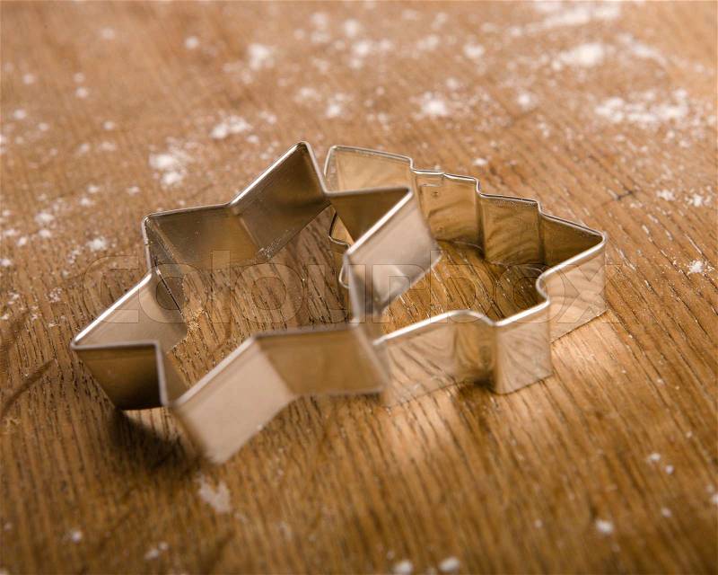 Christmas cookie cutters, stock photo