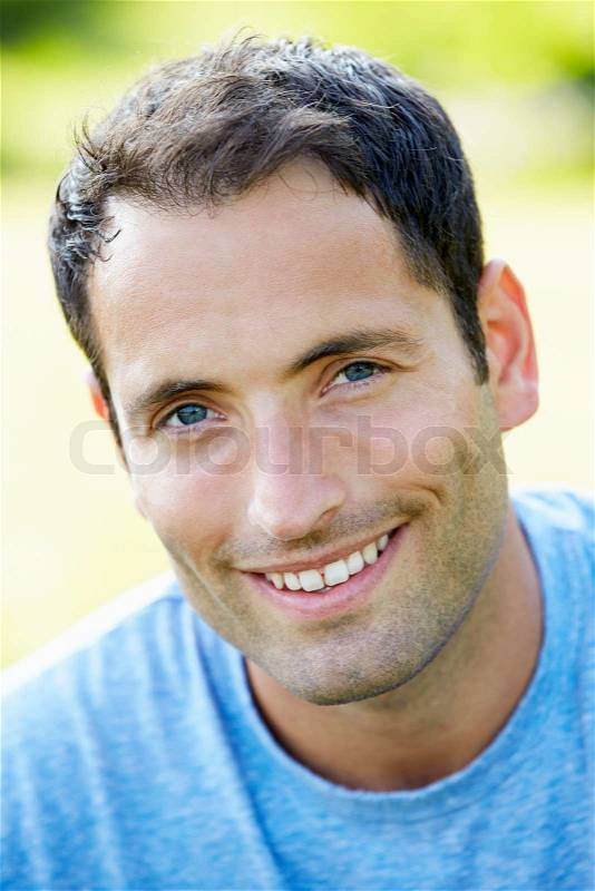 Outdoor Portrait Of Man In Countryside, stock photo