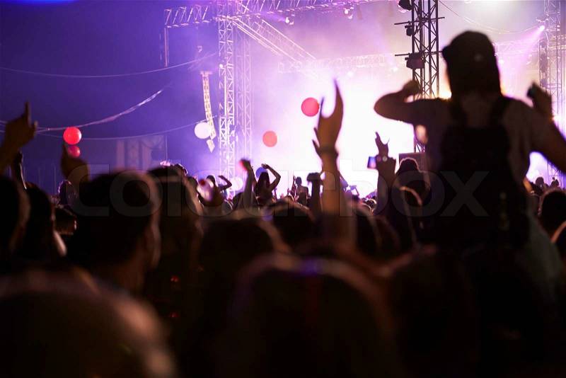 Audience Enjoying Themselves Music Concert, stock photo
