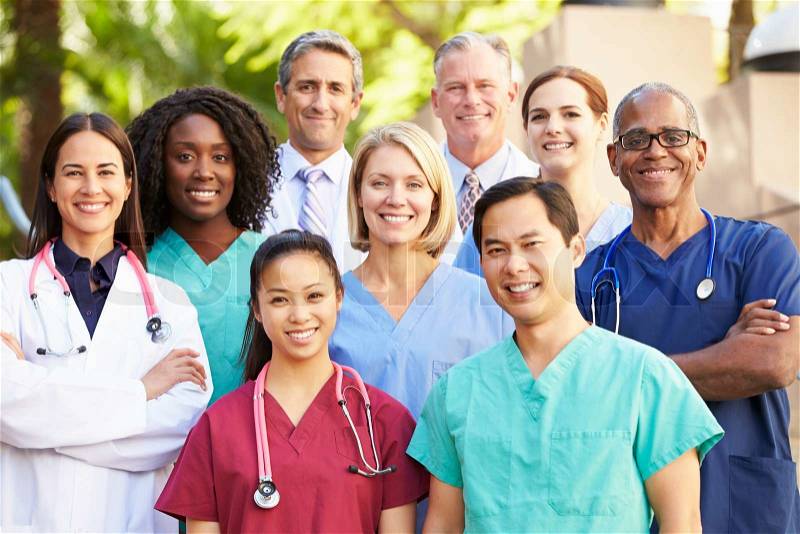 Outdoor Portrait Of Medical Team, stock photo