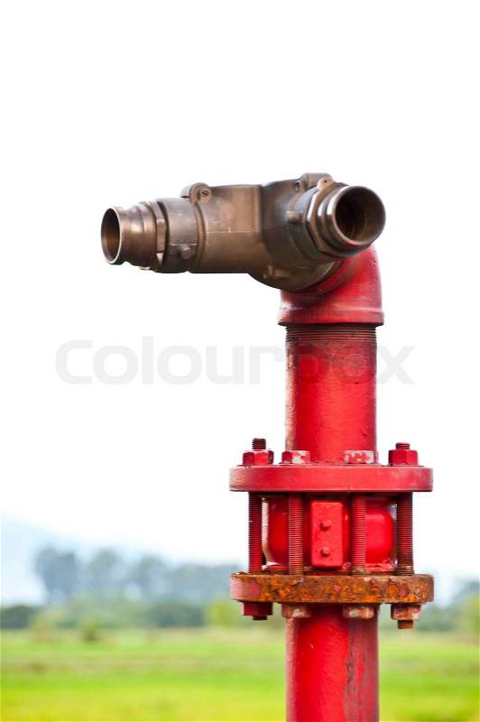Red hydrant pipe, stock photo