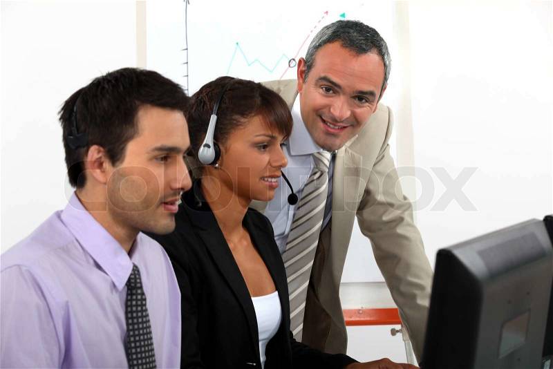 Call-center worker, stock photo