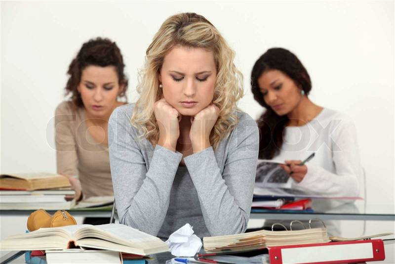 Stressed students, stock photo