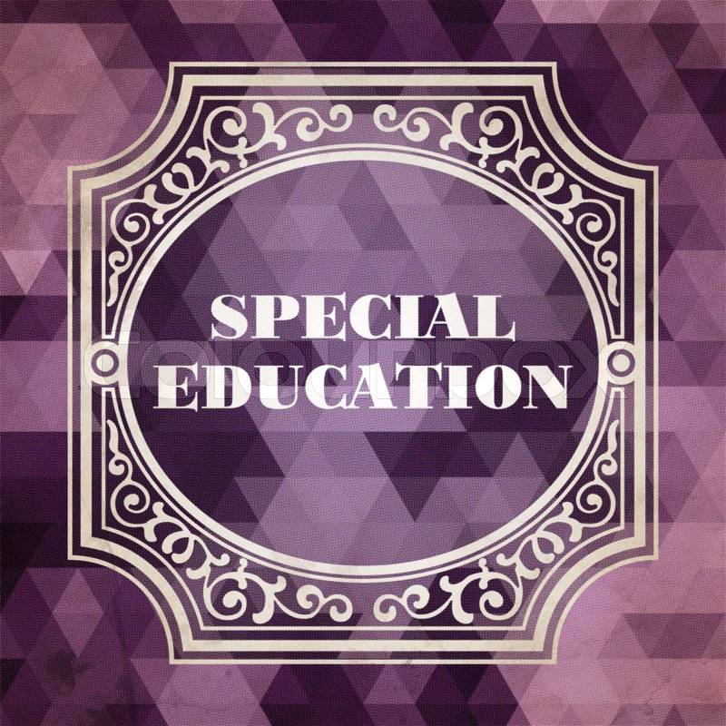 Special Education Concept. Vintage design. Purple Background made of Triangles, stock photo
