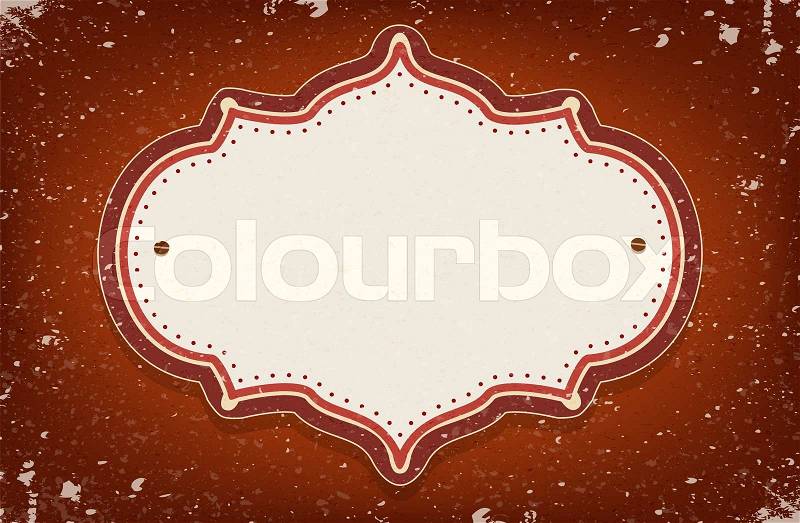 Vintage circus inspired frame on red background with a space for your text, stock photo