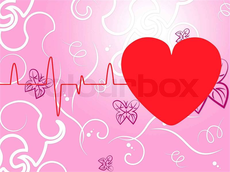 Heart Pulse Showing Blank Space And Copy-Space, stock photo