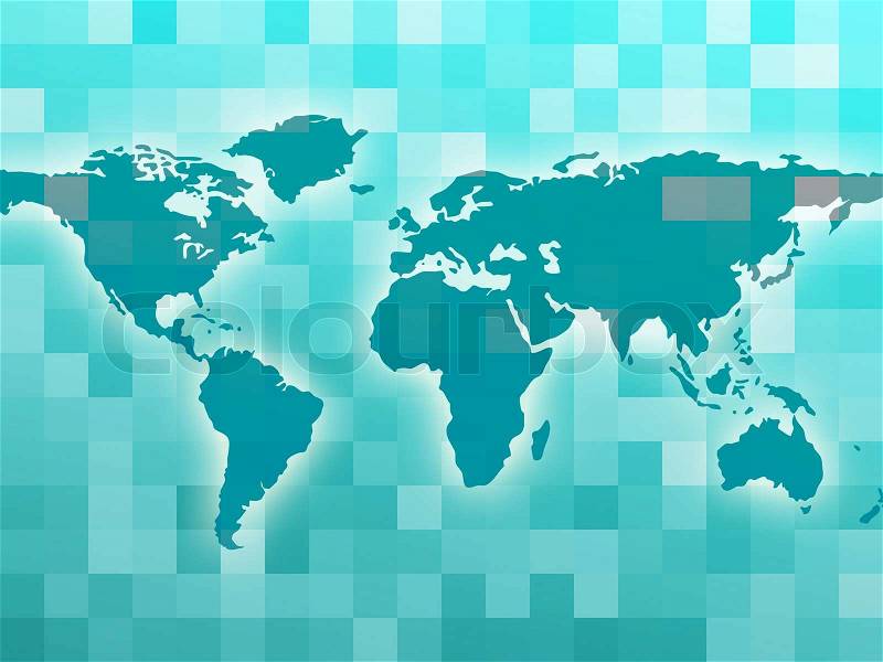 World Map Means Countries Global And Globalization, stock photo