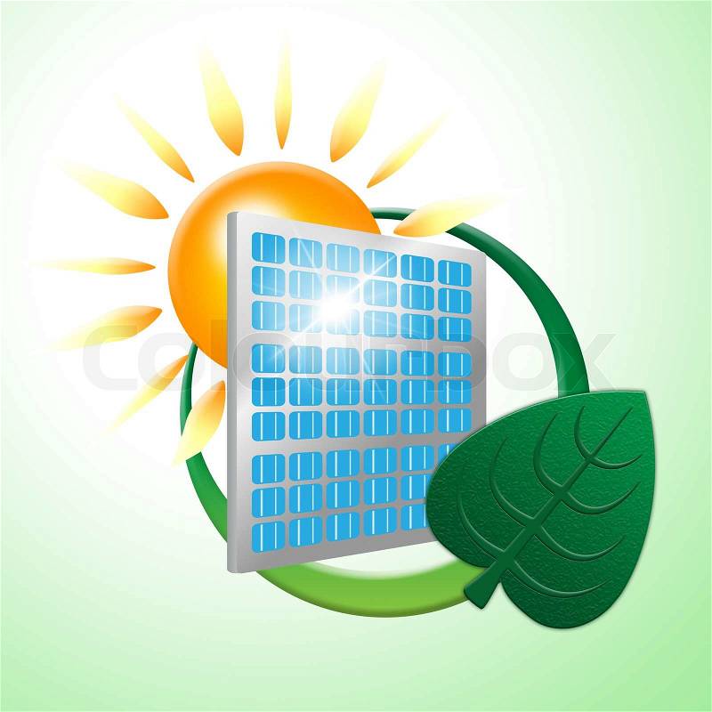 Solar Panel Shows Alternative Energy And Environment, stock photo
