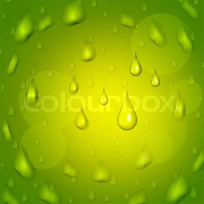 Rain Drop Represents Droplet Precipitate And Green, stock photo
