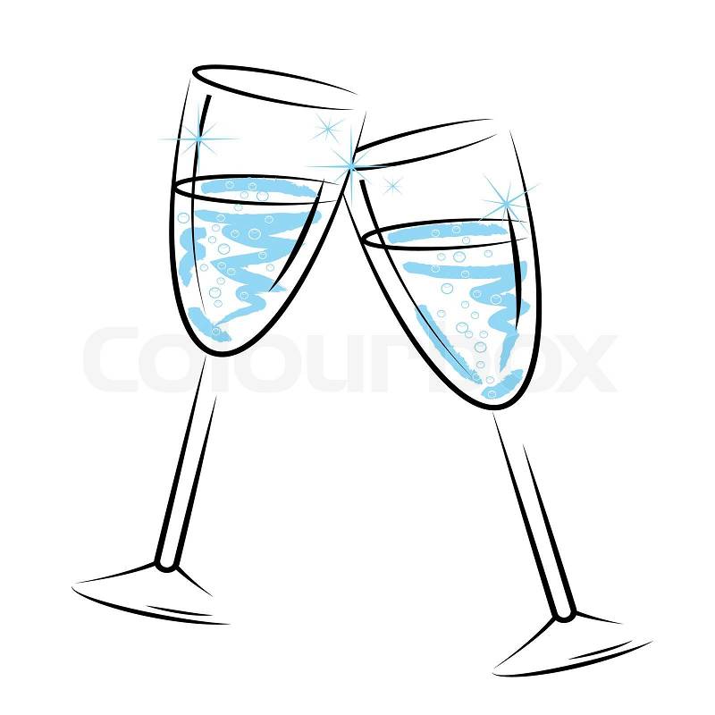 Champagne Glasses Indicating Sparkling Wine And Celebrations, stock photo