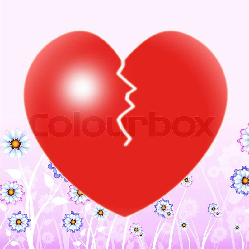 Broken Heart Representing Valentine Day And Passion, stock photo