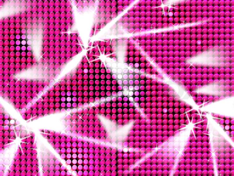 Pink Grid Indicates Lightsbeams Of Light And Entertainment, stock photo