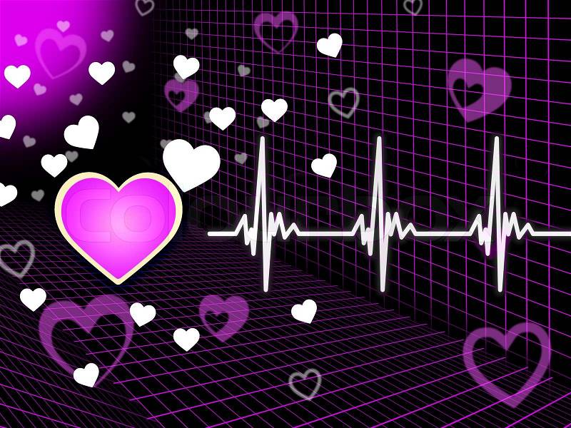 Purple Heart Background Meaning Organ Blood And Grid , stock photo