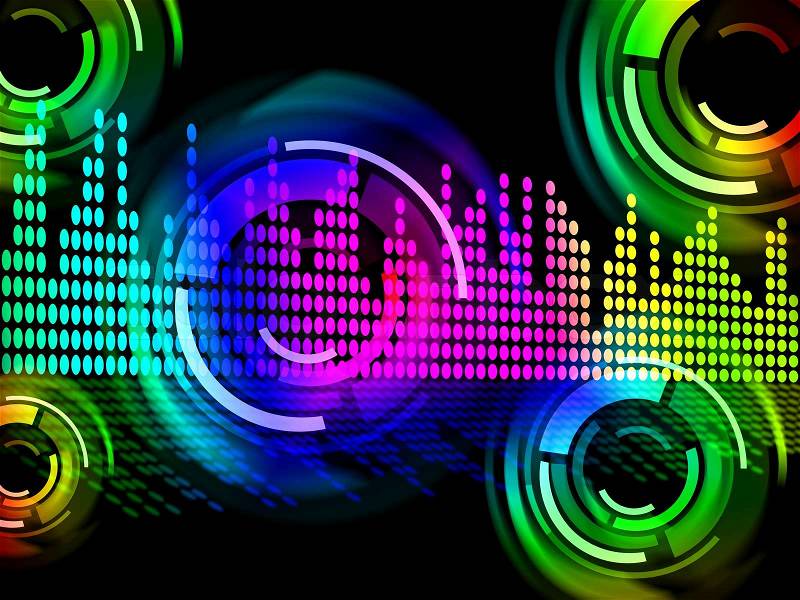 Digital Music Beats Background Meaning Electronic Music Or Sound Frequency , stock photo