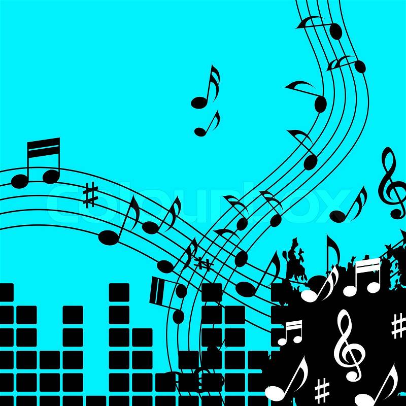 Green Music Background Showing Playing Song Or Pop , stock photo