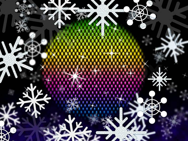 Snowflakes Ball Showing Colors Winter And Festivities , stock photo