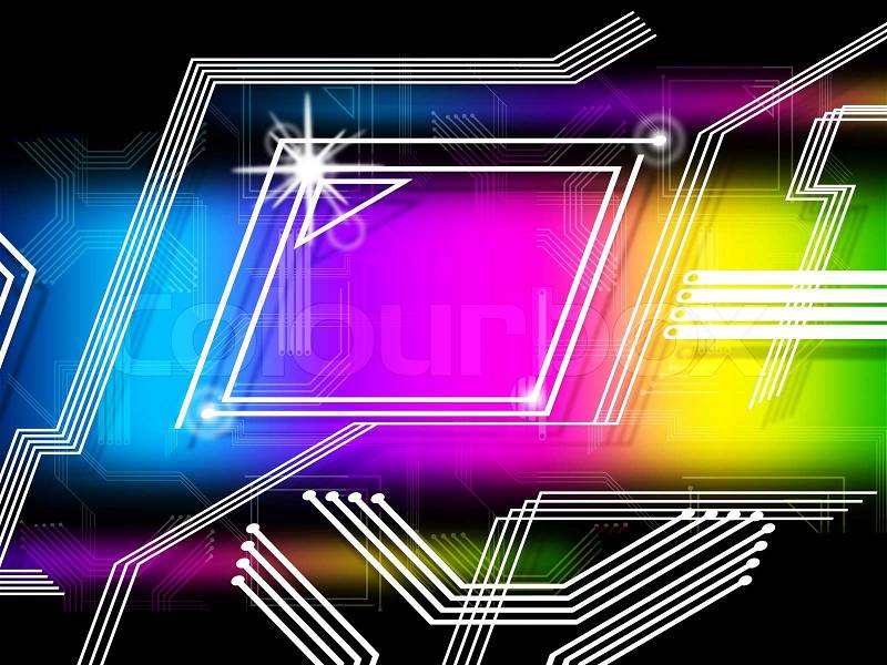Rainbow Lines Background Meaning Info Highway And Internet , stock photo