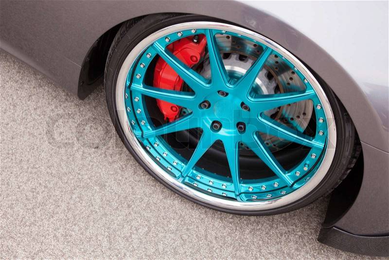 Sport car light alloy wheels, stock photo