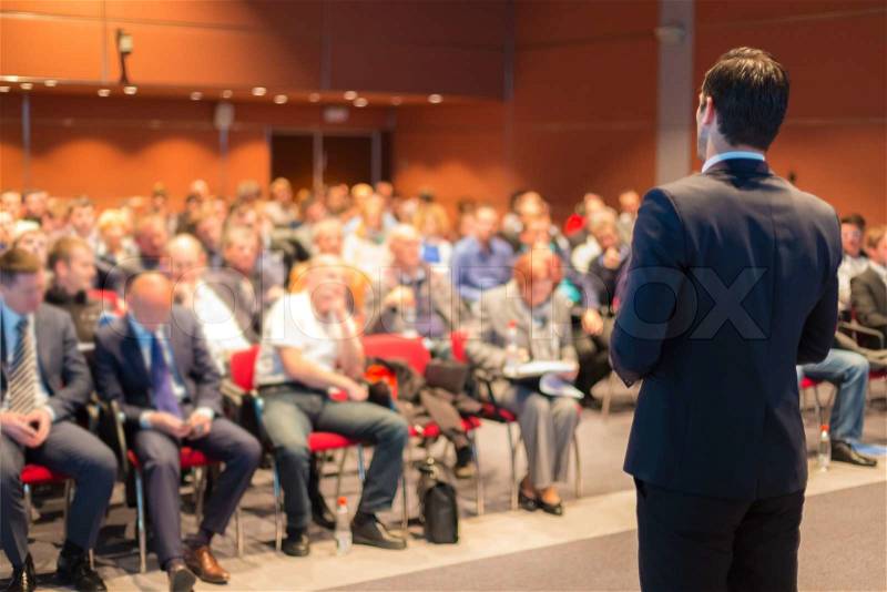 Speaker at Business Conference and Presentation. Audience at the conference hall, stock photo