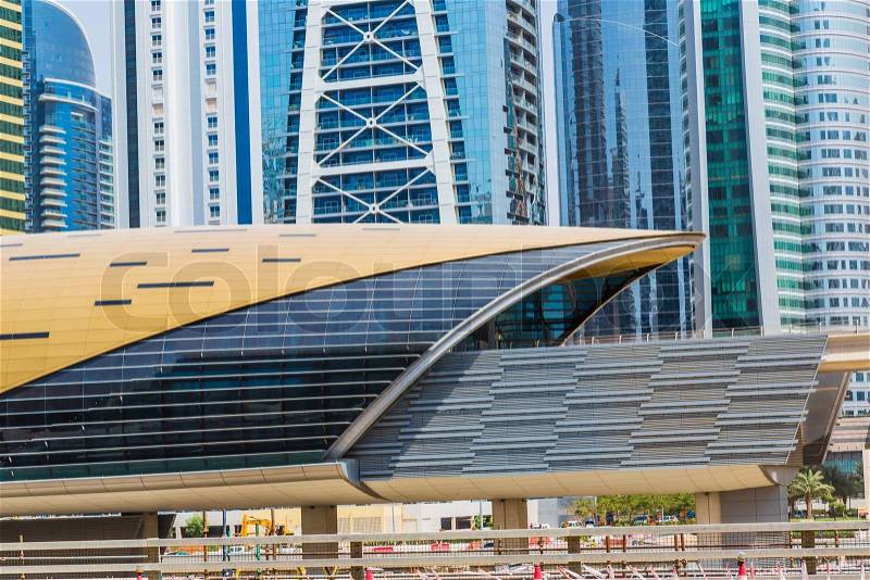 DUBAI, UAE - NOVEMBER 14 - The construction cost of the Dubai Metro project has shot up by about 80 per cent from the original US$ 4.2 billion to US$ 7.6 billion on November 14, 2012, stock photo
