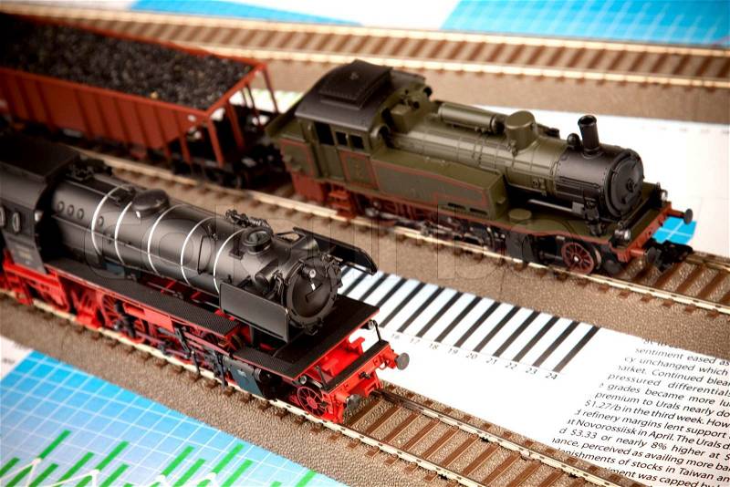 Trains models, stock photo