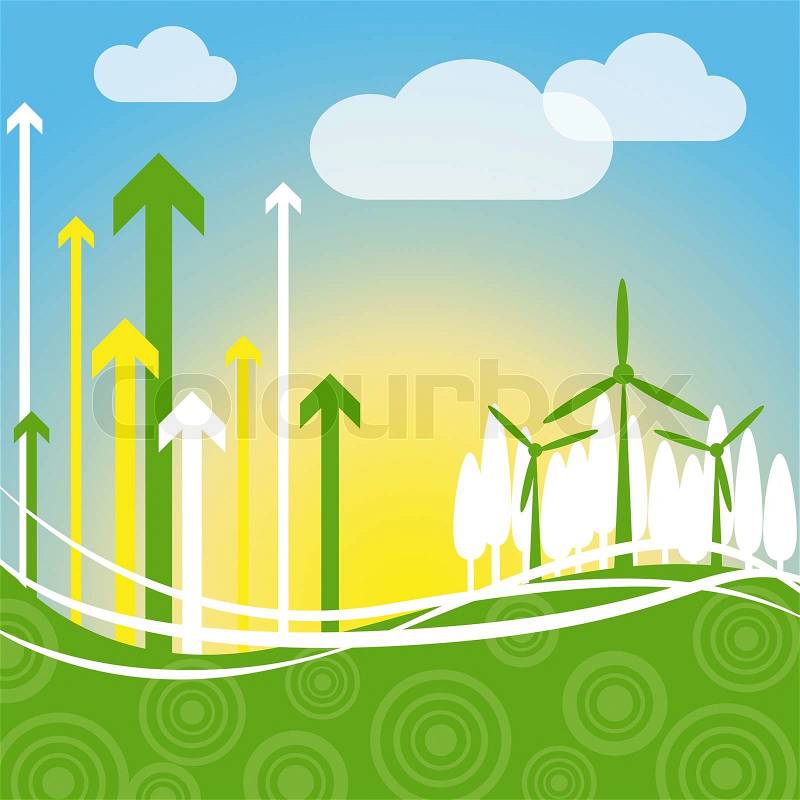 Wind Power Indicates Renewable Resource And Environment, stock photo