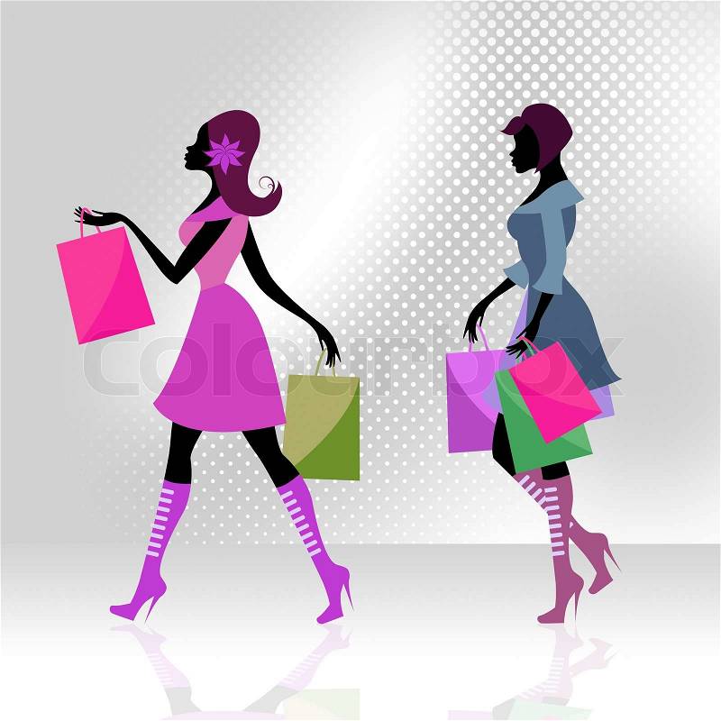 Shopper Women Means Commercial Activity And Adults, stock photo