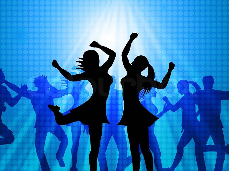 Disco Women Meaning Discotheque People And Females, stock photo