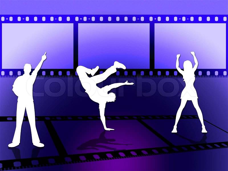 Filmstrip Disco Representing Cinematography Dance And Celebration, stock photo
