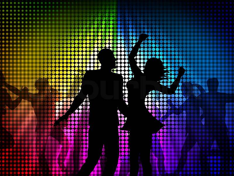 Party Disco Shows Celebrate Discotheque And Cheerful, stock photo