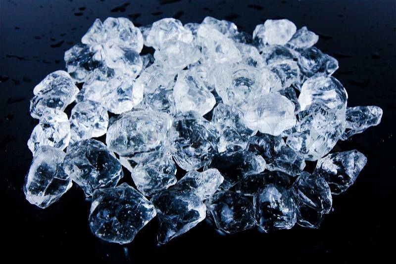 Beautiful Ice cubes. White crystals, stock photo