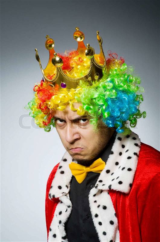 King businessman in funny concept, stock photo