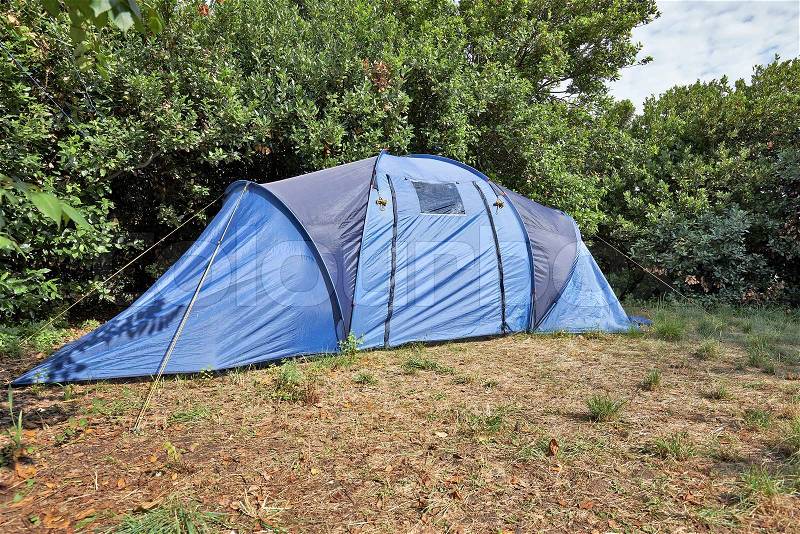 Camping in wild on AIx island in Charente-maritime.France, stock photo