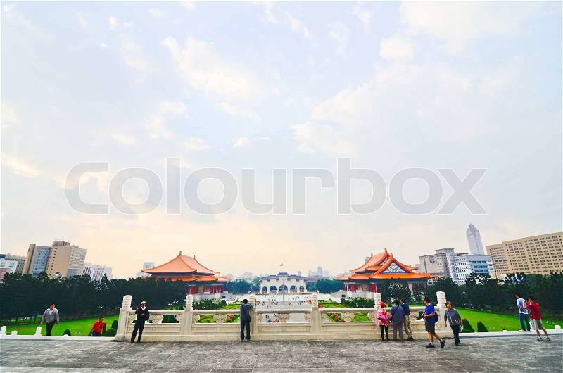 TAIPEI, TAIWAN - JUNE 25th: Chiang Kai-shek Memorial Hall JUNE 25th, 2013 in Taipei, TAIWAN, Asia. The building is famous landmark and must see attraction in Taipei, stock photo